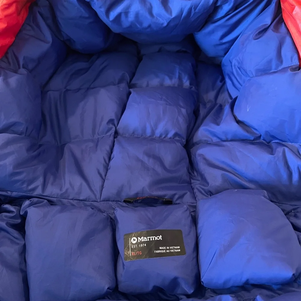 MARMOT “WEST RIB” WARMCUBE 800 PRO DOWN PARKA MENS XL PTP 28 HEM 32 EUC RET $650 - Picture 5 of 9